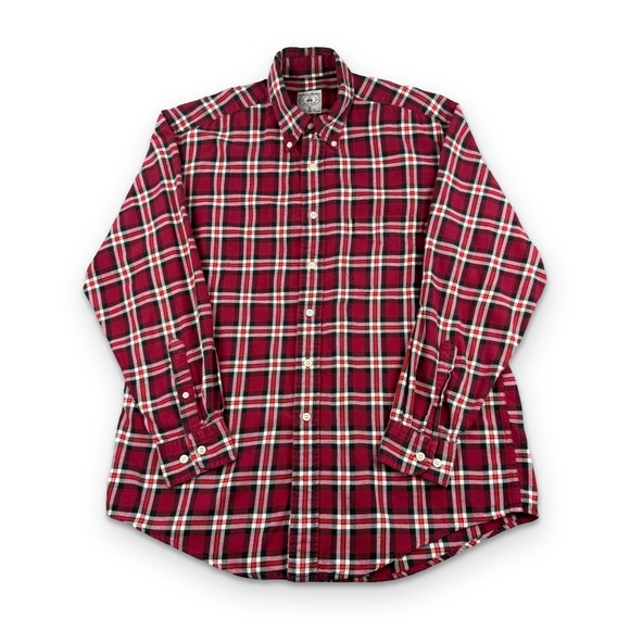 Brooks Brothers Other - Vintage Brooks Brothers Flannel Shirt Mens M Red Plaid Button Down Long Sleeve
